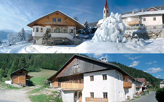 the Innermoar farm in the winter and summer